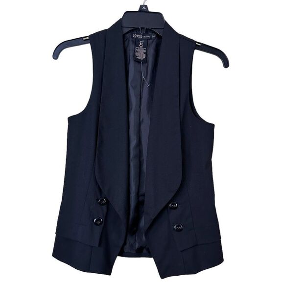 Grass Collection Tailored Black Vest Shawl Lapel - Picture 7 of 7